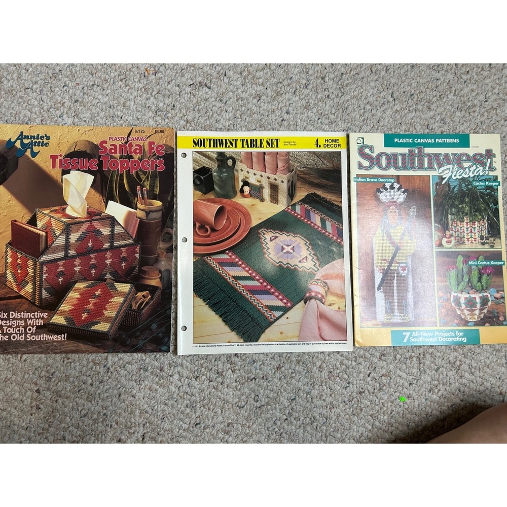 Vintage‎ Plastic Canvas Patterns - Southwest Home Decor Crafts